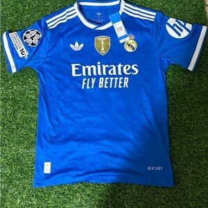 Adidas Blue and White Men's Jersey